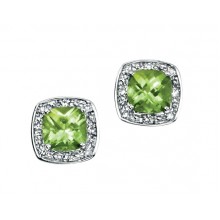 PERIDOT AND DIAMOND EARRINGS
